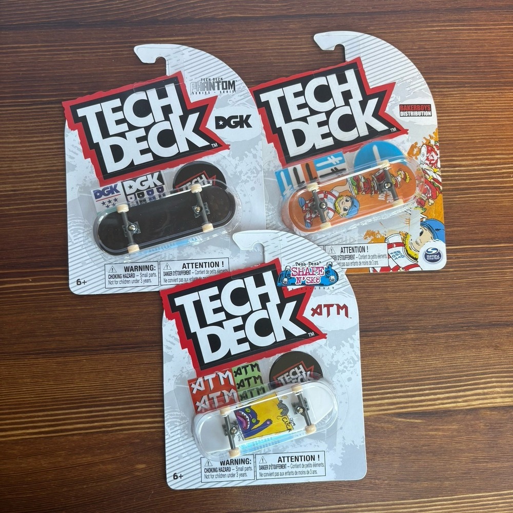 Tech Deck Lot 3 Fingerboards ATM DGK Baker Skateboards New Sealed